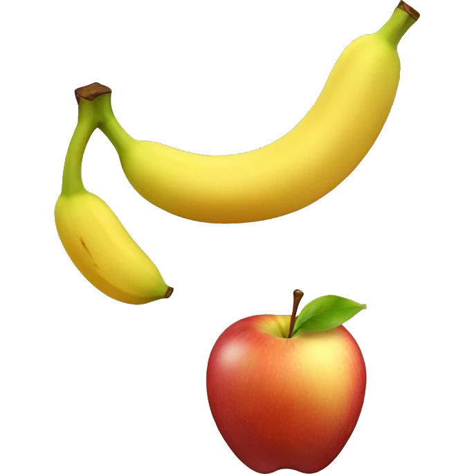 an apple and a banana emoji