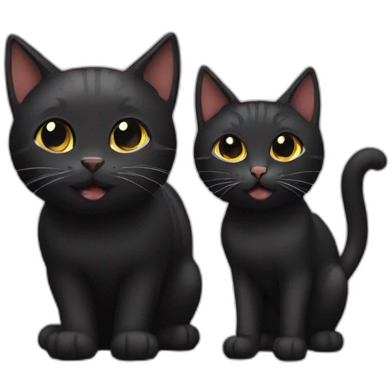 black cat and tabby cat emoji