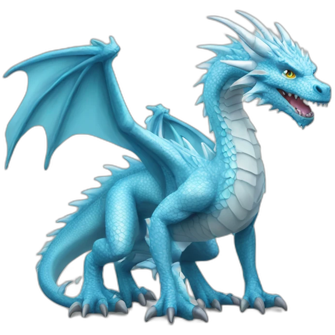 Ice-dragon, full-body emoji