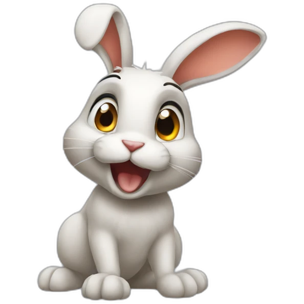 A rabbit popping  emoji