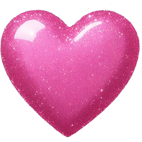 Glitter pink heart emoji