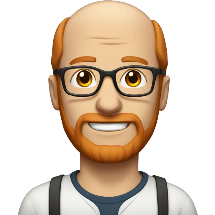 white man, balding red hair, red sideburns, no beard, glasses emoji