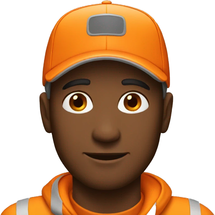 men with orange cap emoji