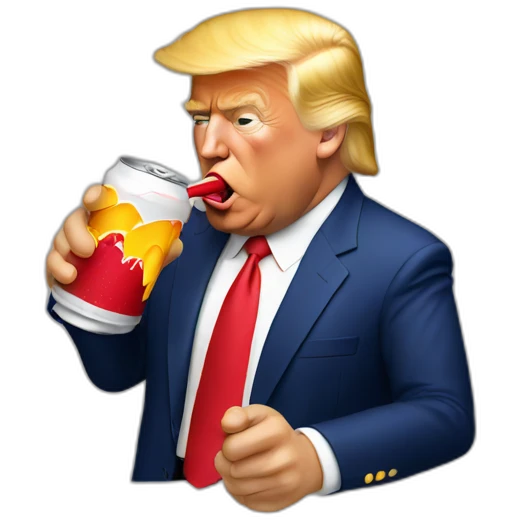 Trump drinking redbull emoji