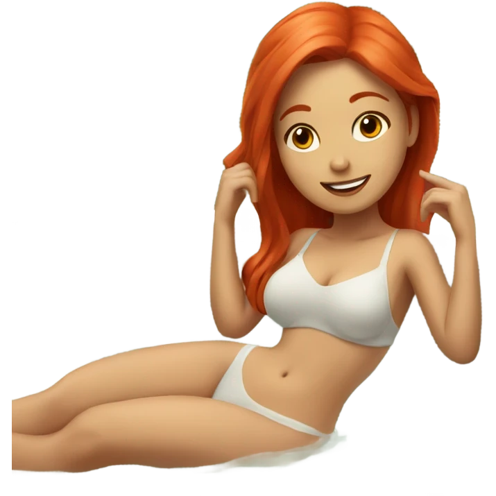 Red hair girl in spa relaxing  emoji