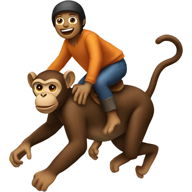 A person riding a monkey emoji