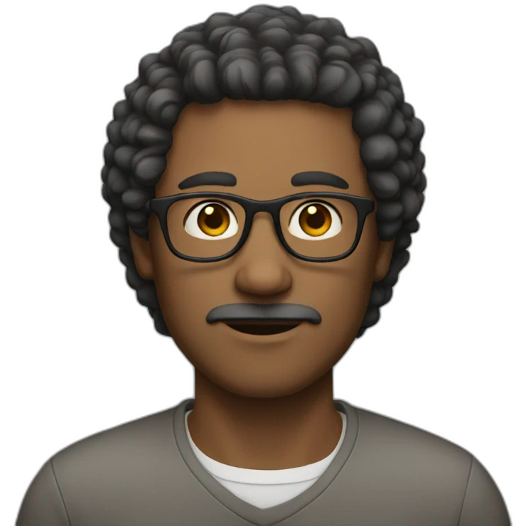 Man without Haire and white glasses emoji