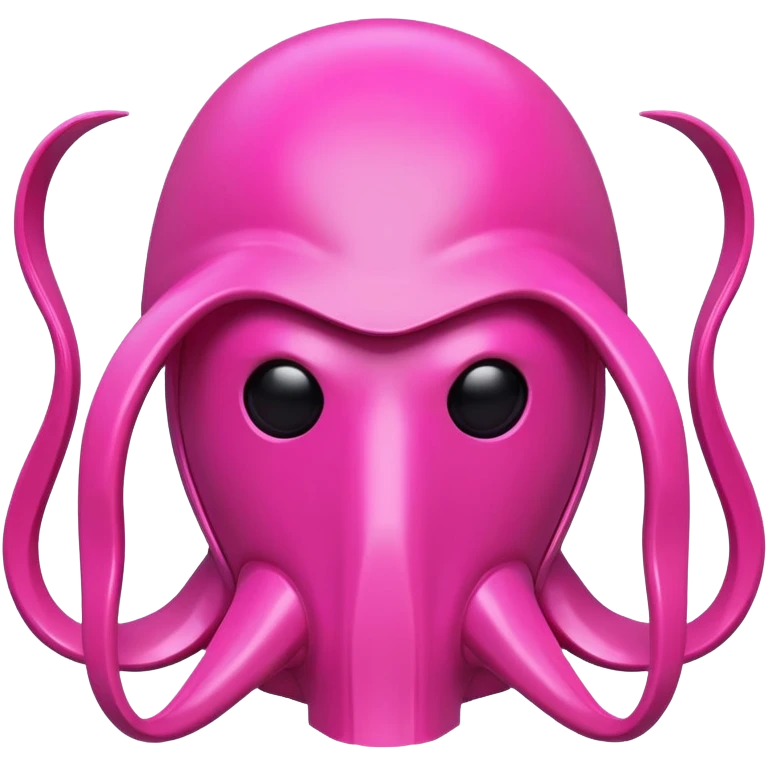 Squid Game pink guard mask with square shape on face, 3D style, smooth and glossy emoji