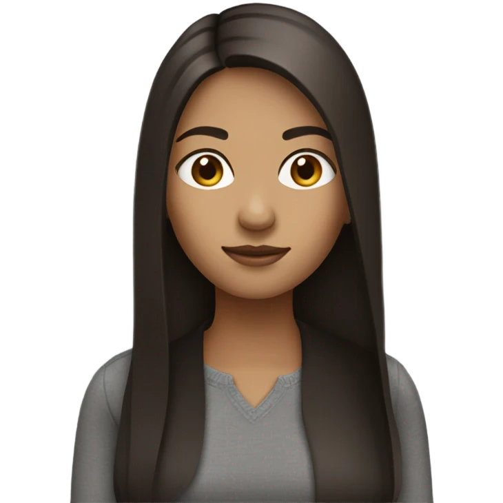 girl with layered straight dark brown hair  emoji