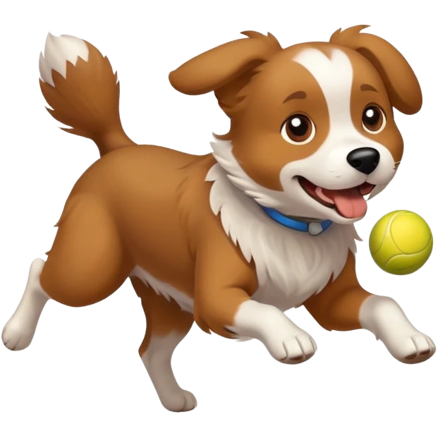 dog fetching a ball emoji
