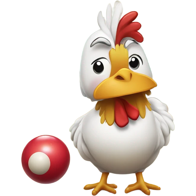 Chicken bowling emoji