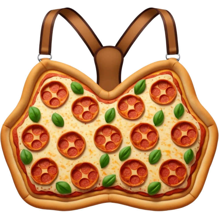 lacy brassiere made out of pizza emoji