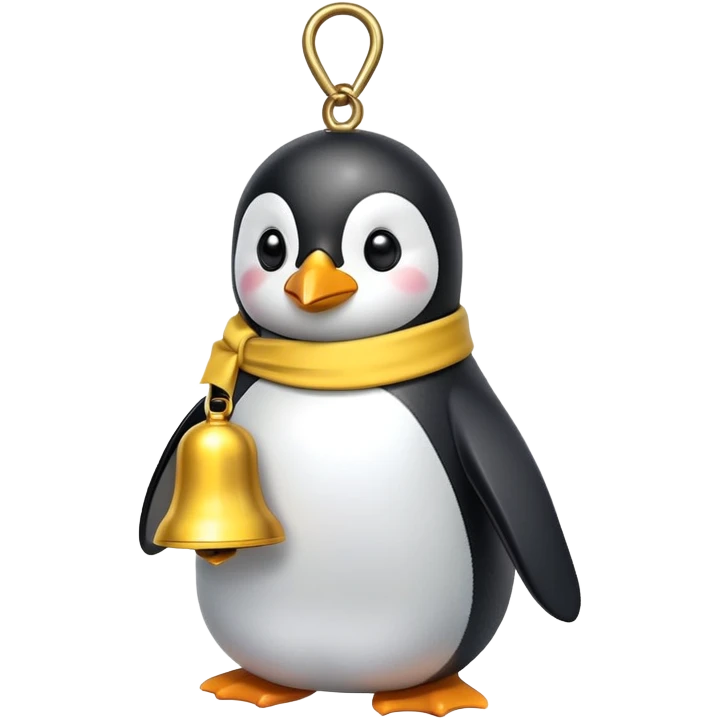 Yellow ribbon bell penguin ringing emoji