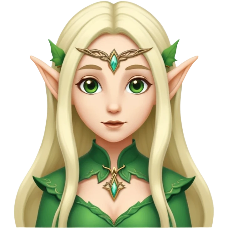 female elf with long hair and pointy ears emoji