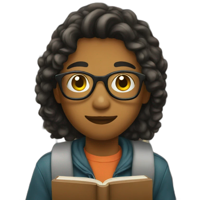 student in a library emoji