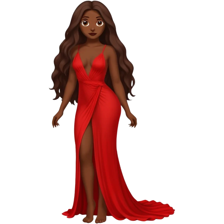 Dark skin sexy nude emoji in red dress showing ass emoji