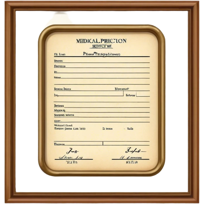 a medical prescribtion in vintage style emoji