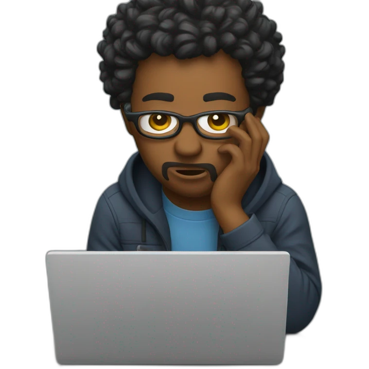 ux designer on a laptop having a breakdown emoji