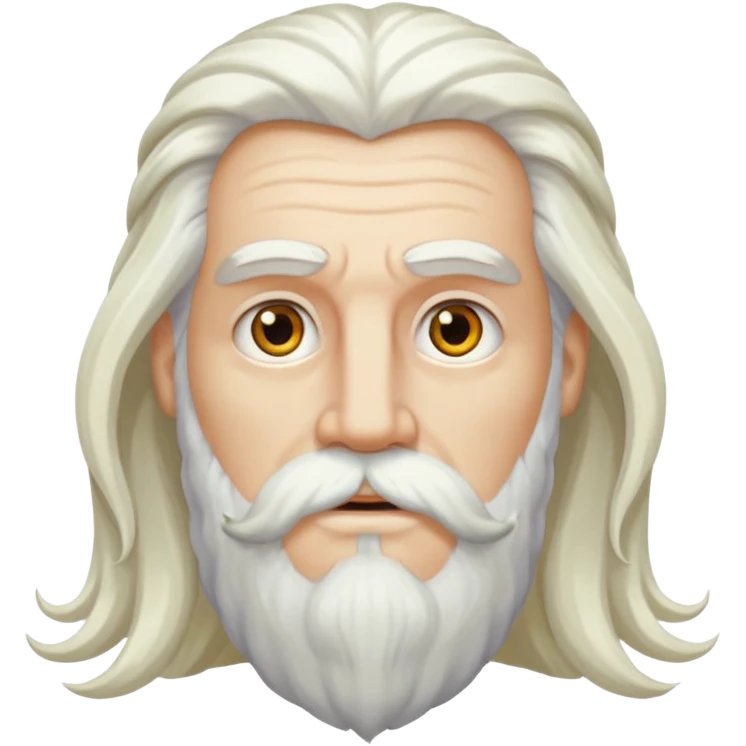GOD OF WAR Zeus with white eyes white long hair and long white beard  emoji
