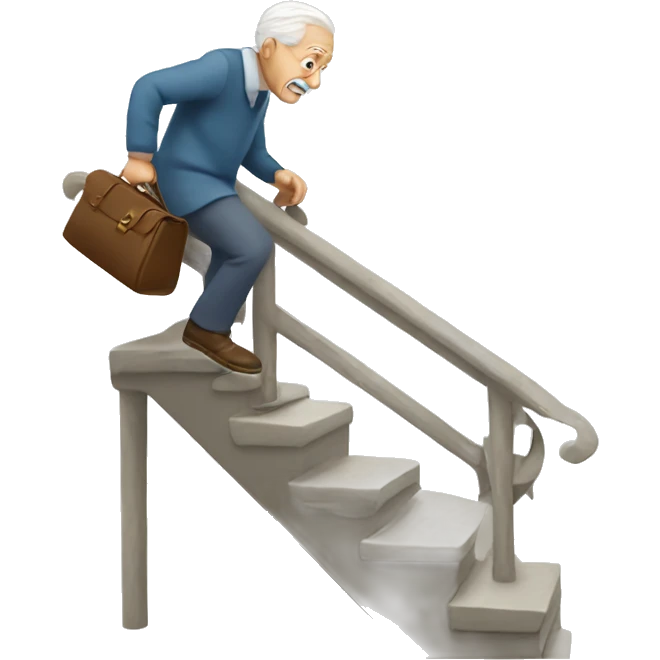 Old Man trips on stairs emoji