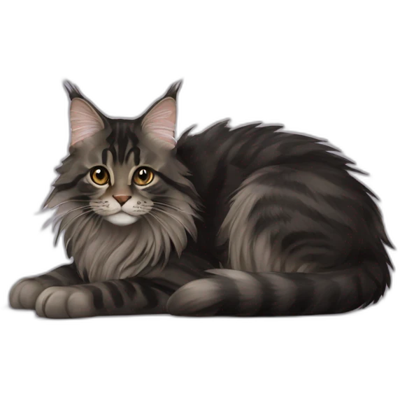 Tabby black Maine coon emoji
