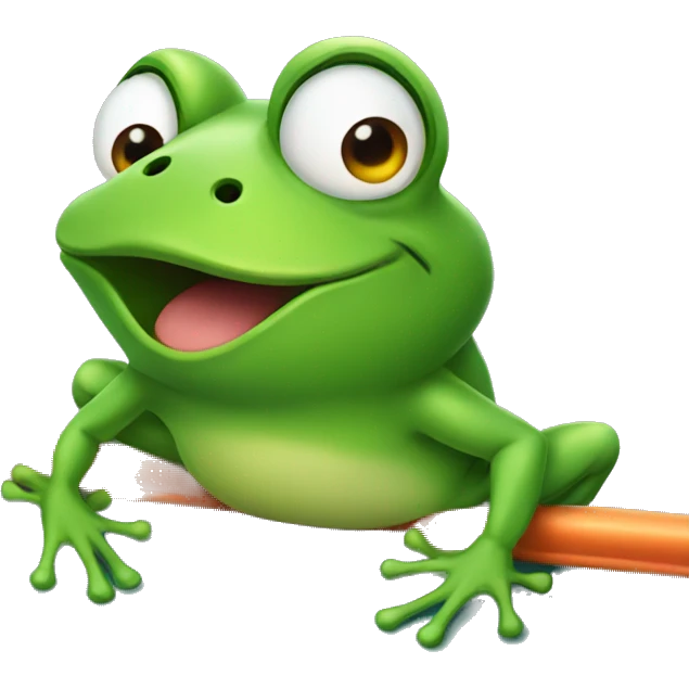 a frog on a trampoline emoji