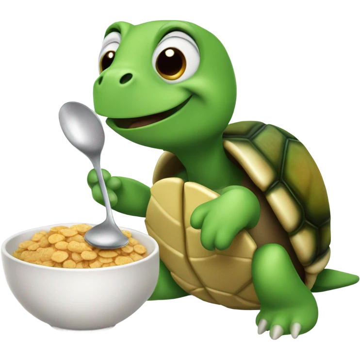 Turtle eating cereal  emoji