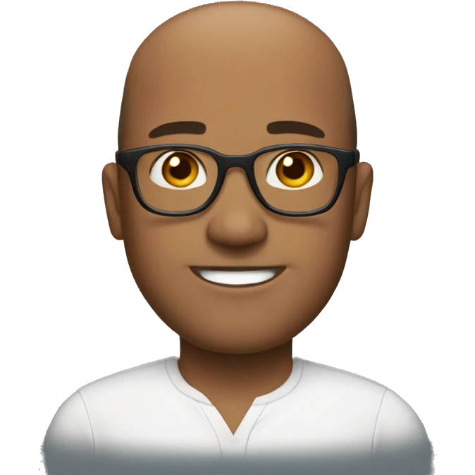 Man with receding hair line brown hair and brown eyes andglasses  emoji