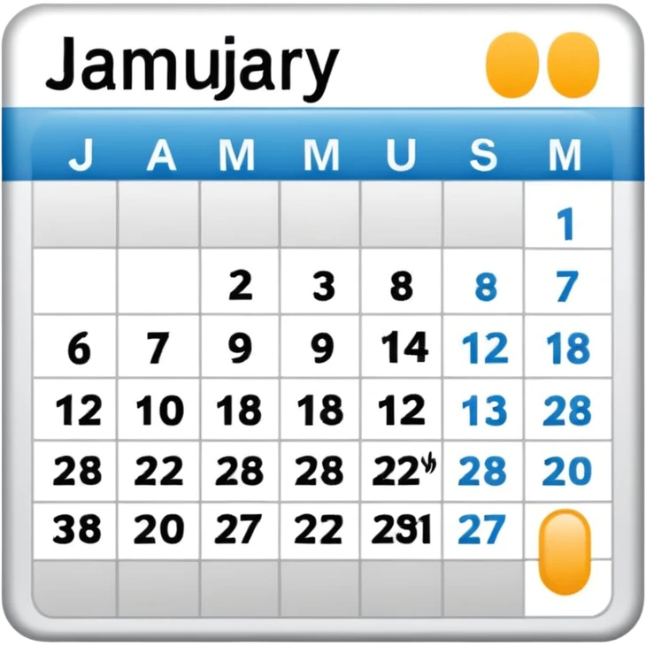 Calander page of 30 January emoji