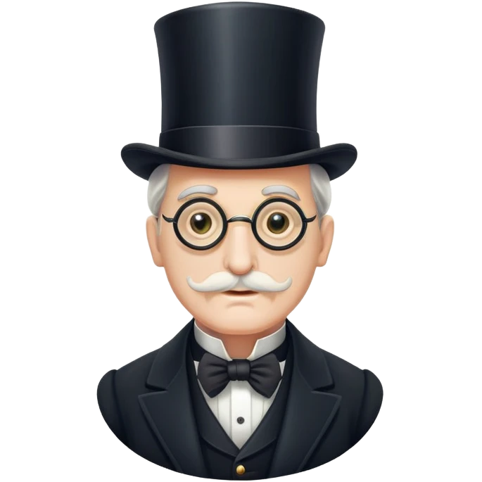old elegant Victorian man with monocle and top hat emoji