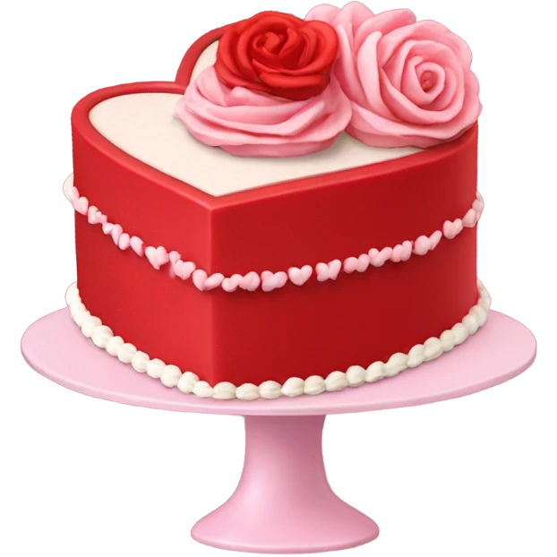 red heart shaped cake emoji
