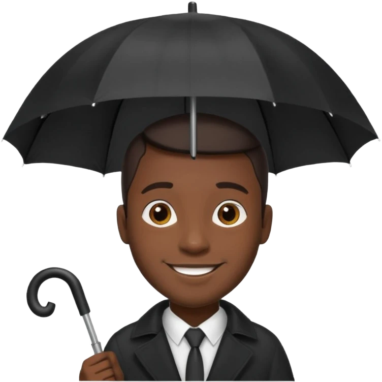 HOLDİNG UMBRELLA BLACK MAN emoji