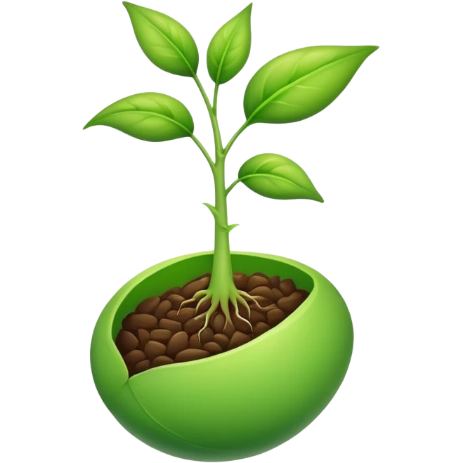 young shoot emerging from a seed emoji