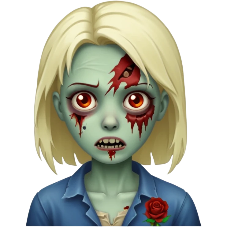 zombie girl with a scar emoji