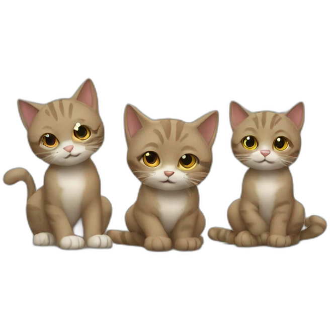 Tres gatos jugando emoji