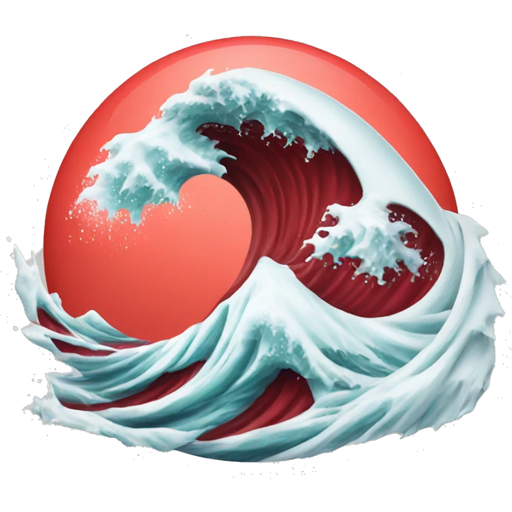 Big wave in red emoji