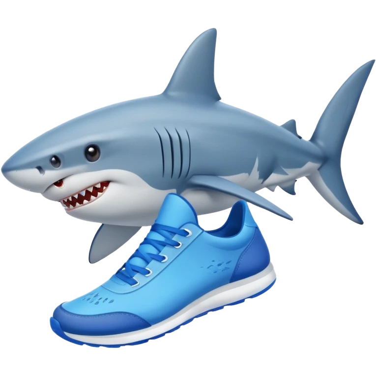 un tiburon con zapatillas azules emoji