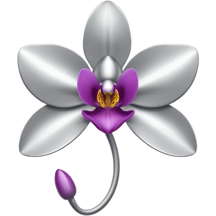 metallic chrome minimalistic gray orchid emoji