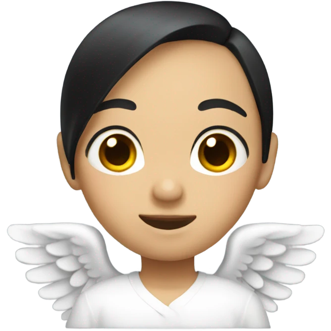 Asian Angel with black hair emoji