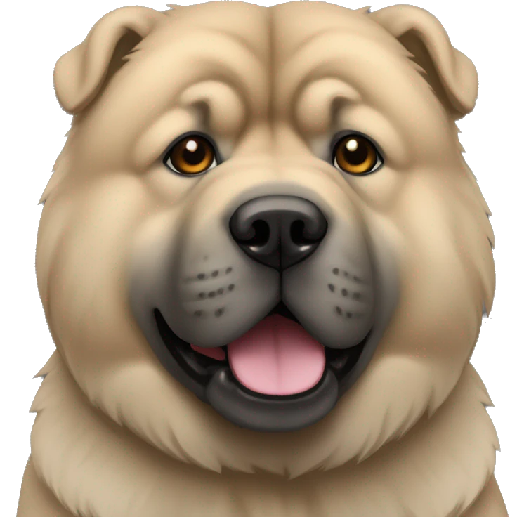 Beige grey chow-chow black muzzle emoji