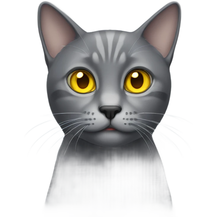 grey cat with yellow eyes emoji