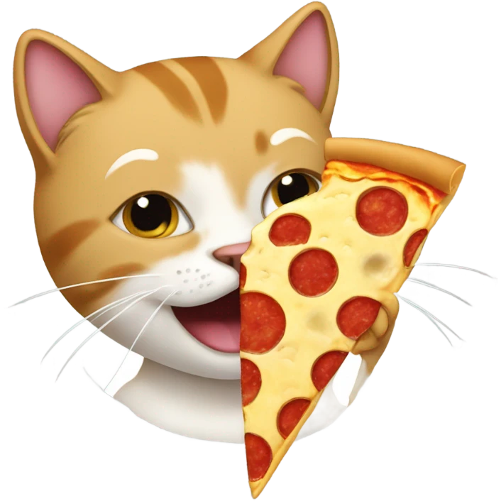 Cat eating cheese pizza emoji