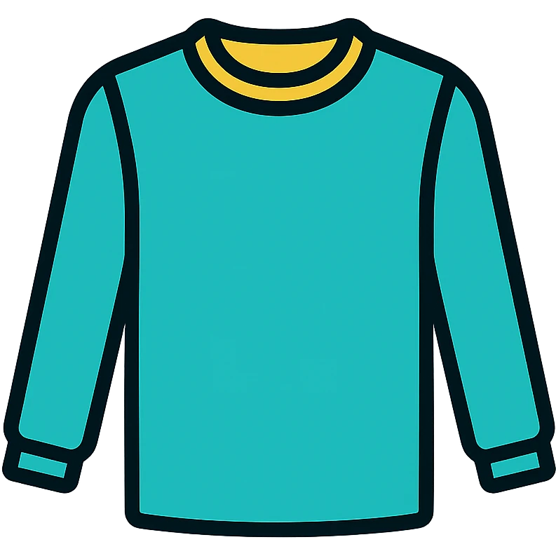 long sleeve shirt icon with color and black outlines emoji
