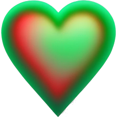 red and green gradient heart emoji