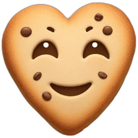 smiling cookie in heart shape emoji