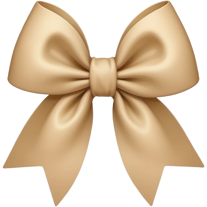 classic beige bow with smooth curves emoji