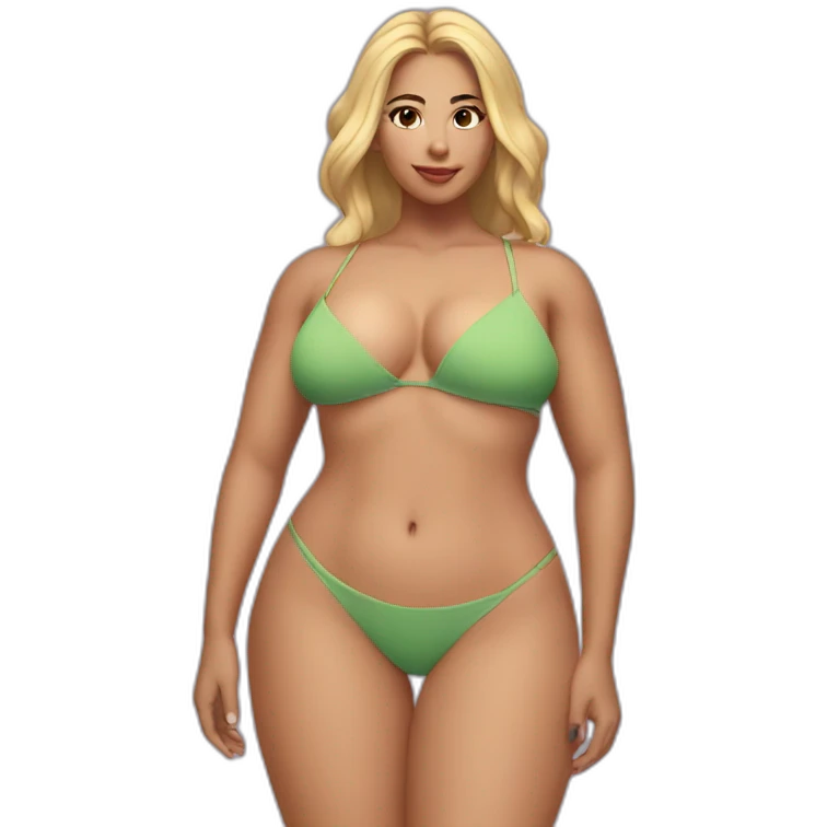 Slim-thicc Caucasian woman bikini pose (beach body) emoji