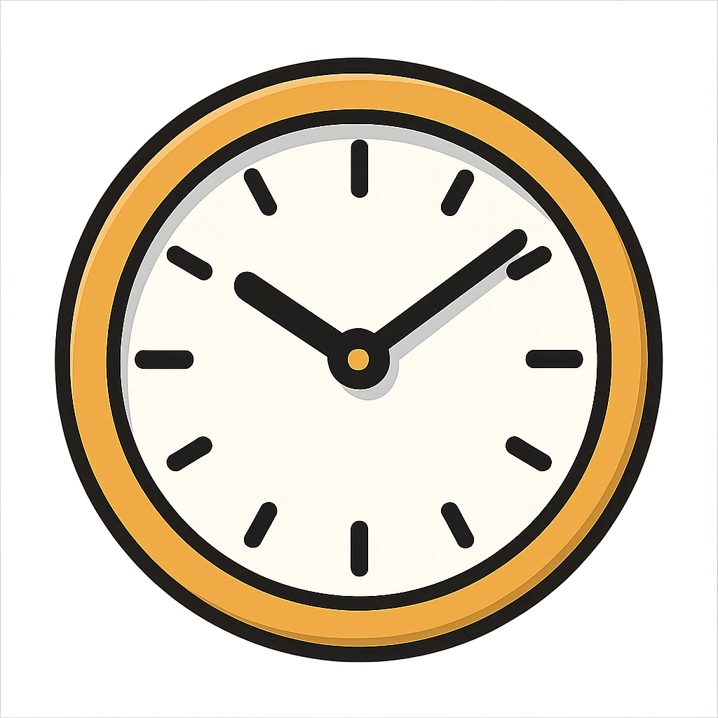 flat toon style clock emoji