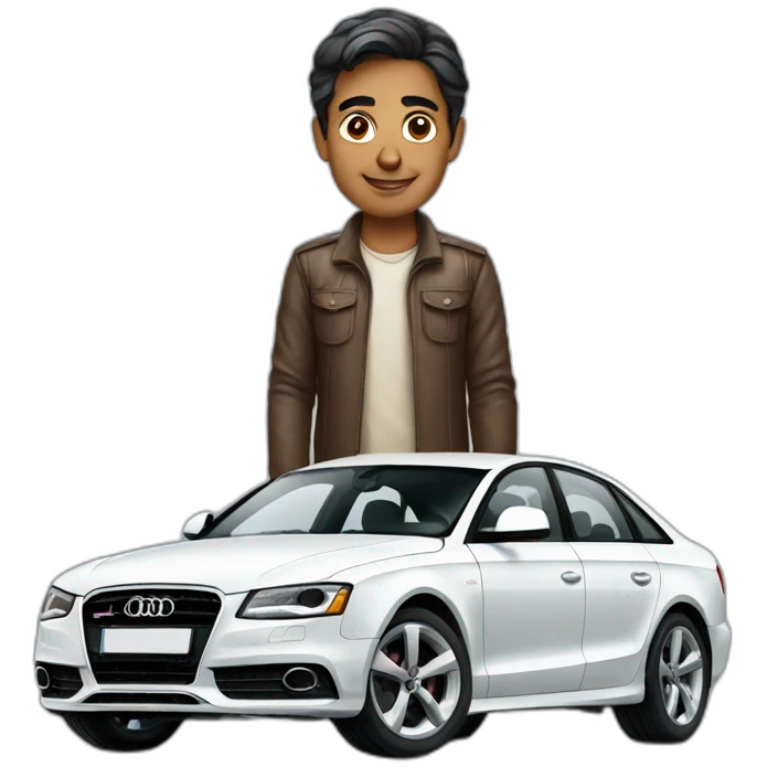 Indian Person with audi car emoji