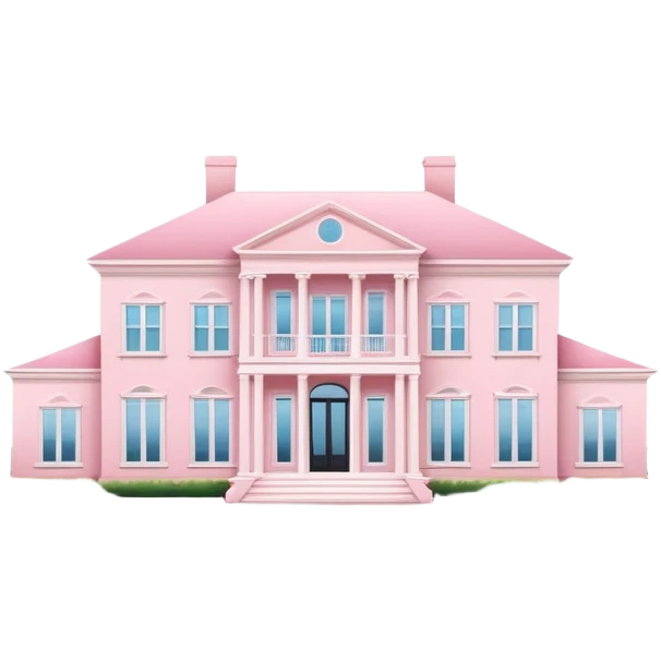 Light Pink southern coastal mansion isometric  emoji